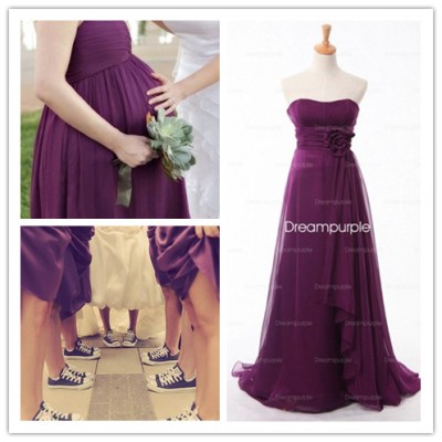 maternity purple bridesmaid dress