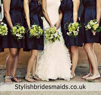 flat sandals with bridesmaid dresses