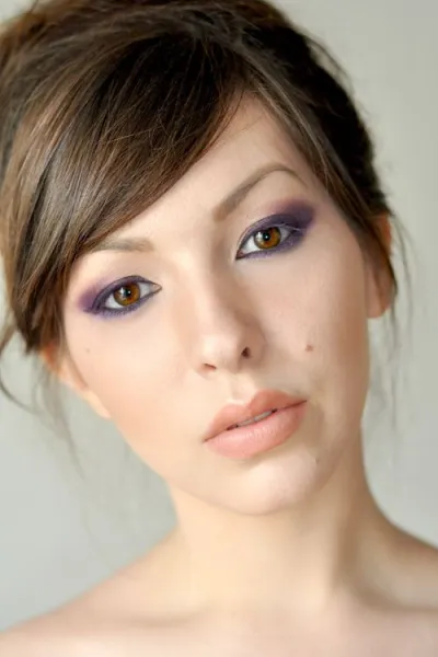 Purple and golden wedding makeup
